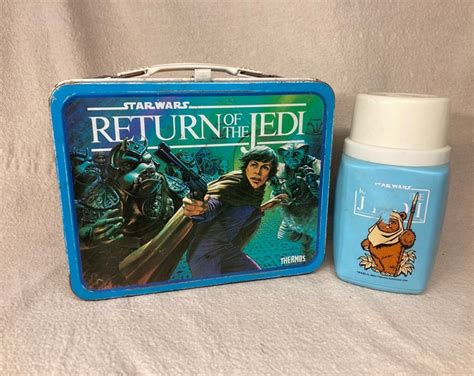 return of the jedi metal lunch box values|1983 return of jedi lunch box.